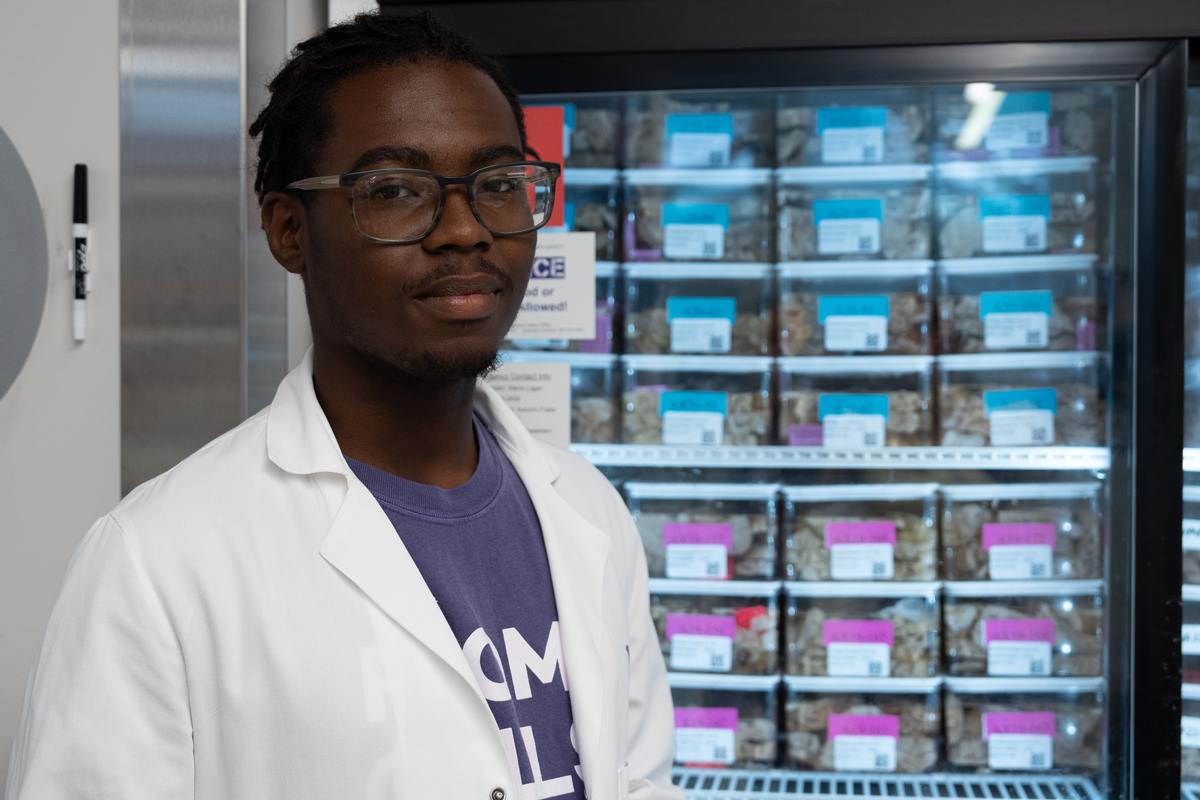 Antwan Howard in front of brain bank