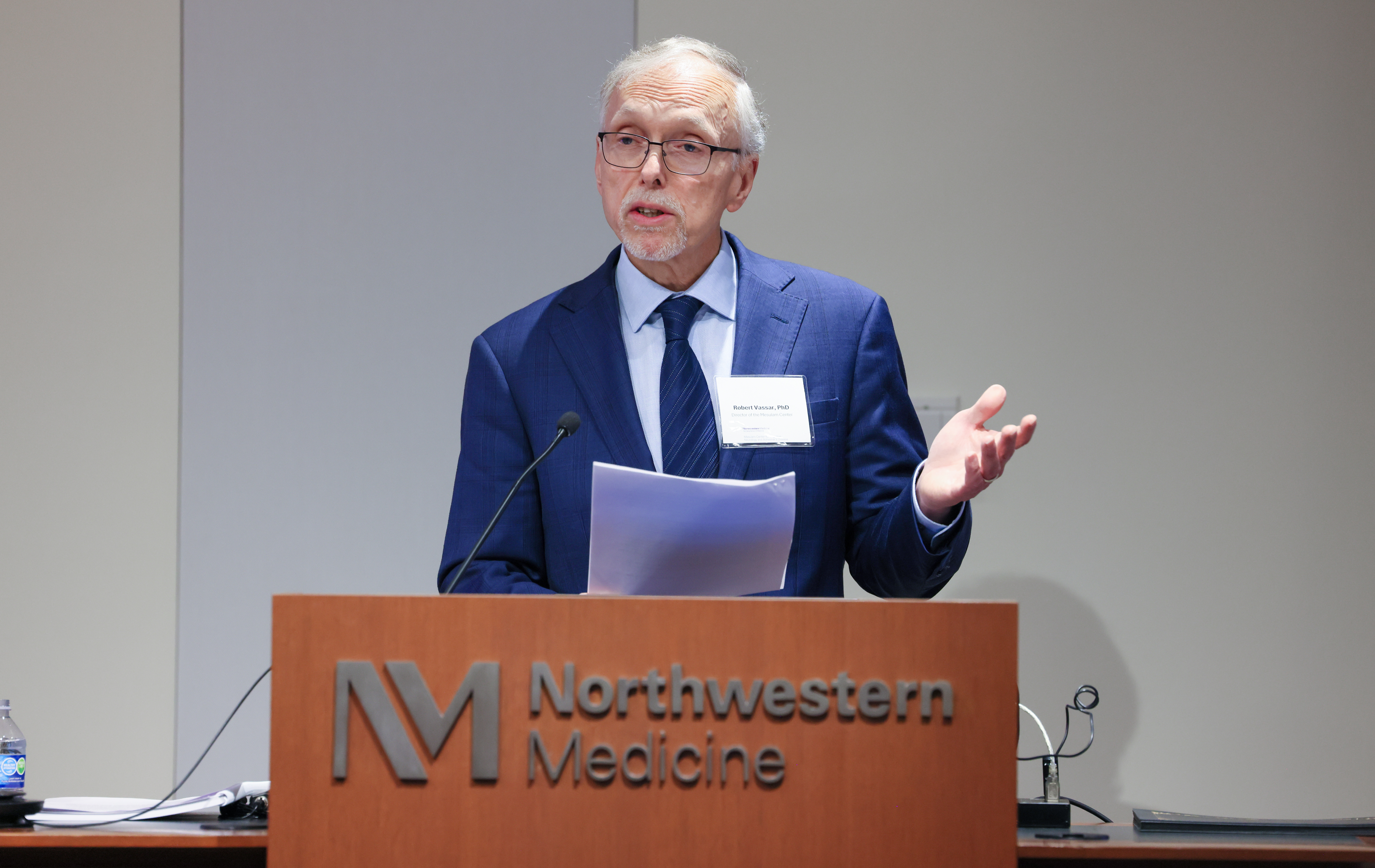 Robert Vassar, PhD, delivers welcome remarks at the 30th Annual Alzheimer Day